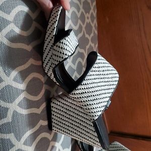 Black and White Johnston and Murphy Wedges